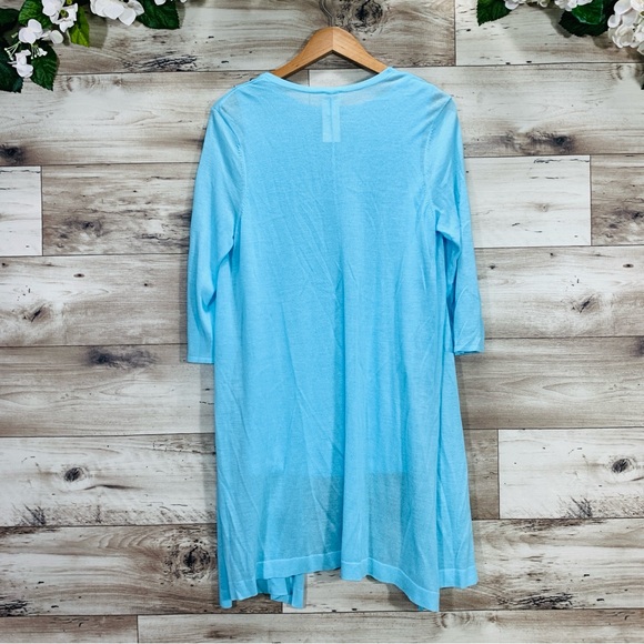 Chico's size 1 (M/8) blue knit tunic cardigan & top 2 piece set coastal lounge - Picture 7 of 16